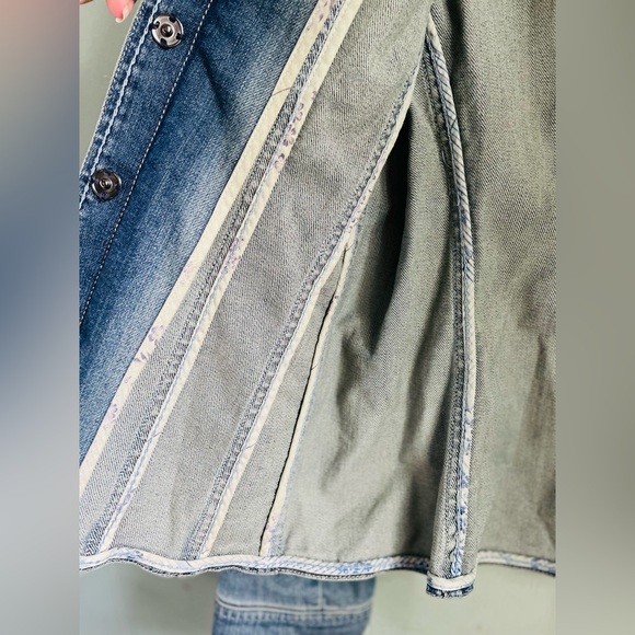BRIGHTON Blue Denim charms Hearts Jean Jacket surprise charm hidden XS- Small - Picture 13 of 16
